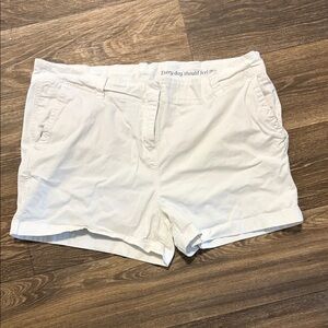White Women's Cotton Blend Shorts - Classic Casual 3”